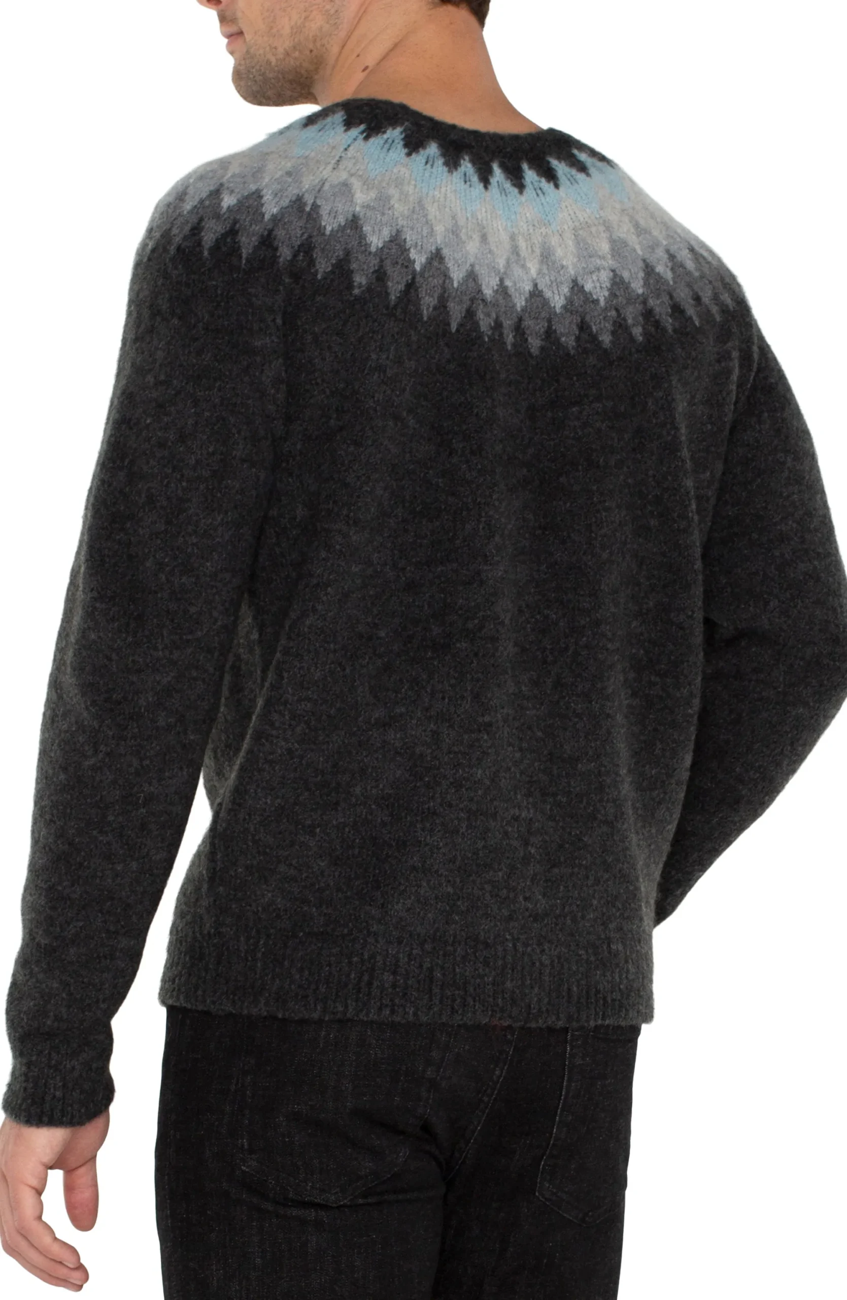 Sweaters-Liverpool Los Angeles CREW NECK RAGLAN SWEATER Charcaolgreymulti