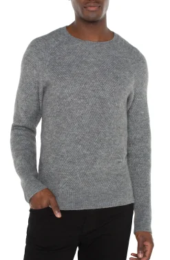 Sweaters-Liverpool Los Angeles CREW NECK RAGLAN SWEATER Mediumheathergrey