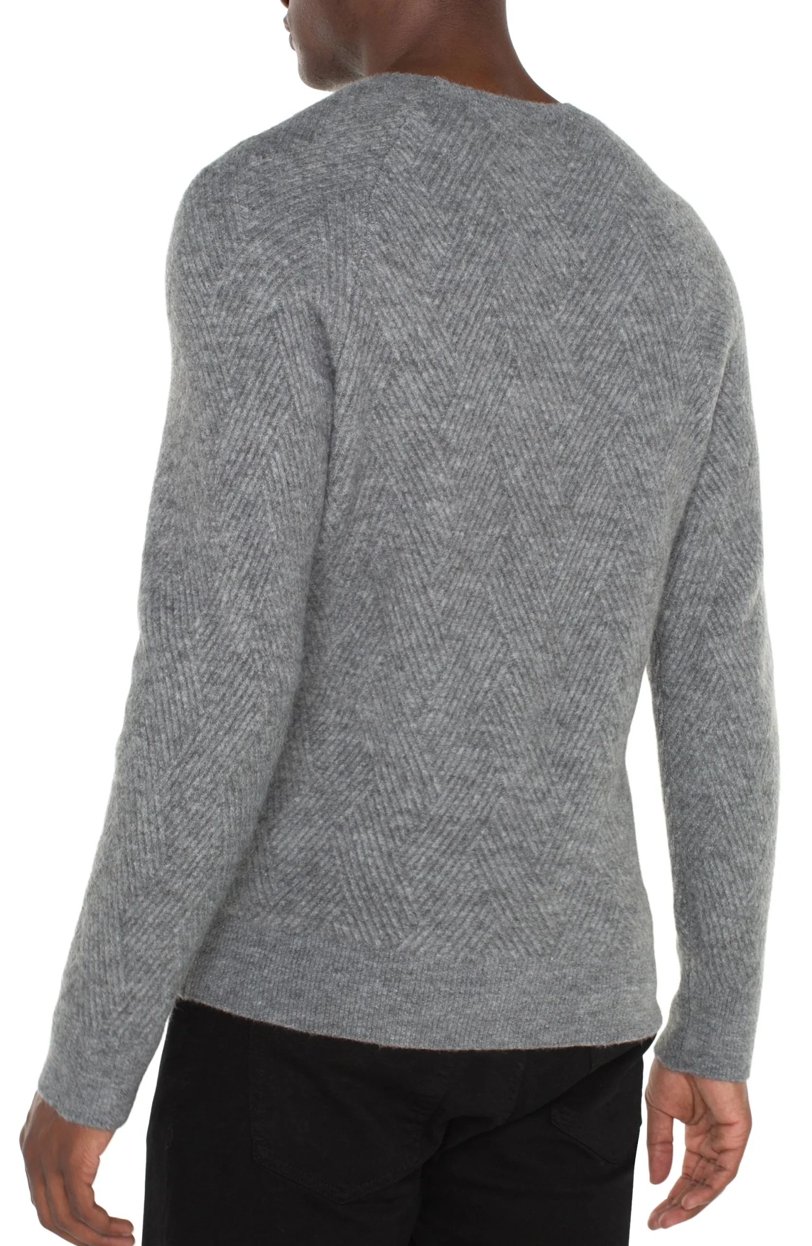Sweaters-Liverpool Los Angeles CREW NECK RAGLAN SWEATER Mediumheathergrey