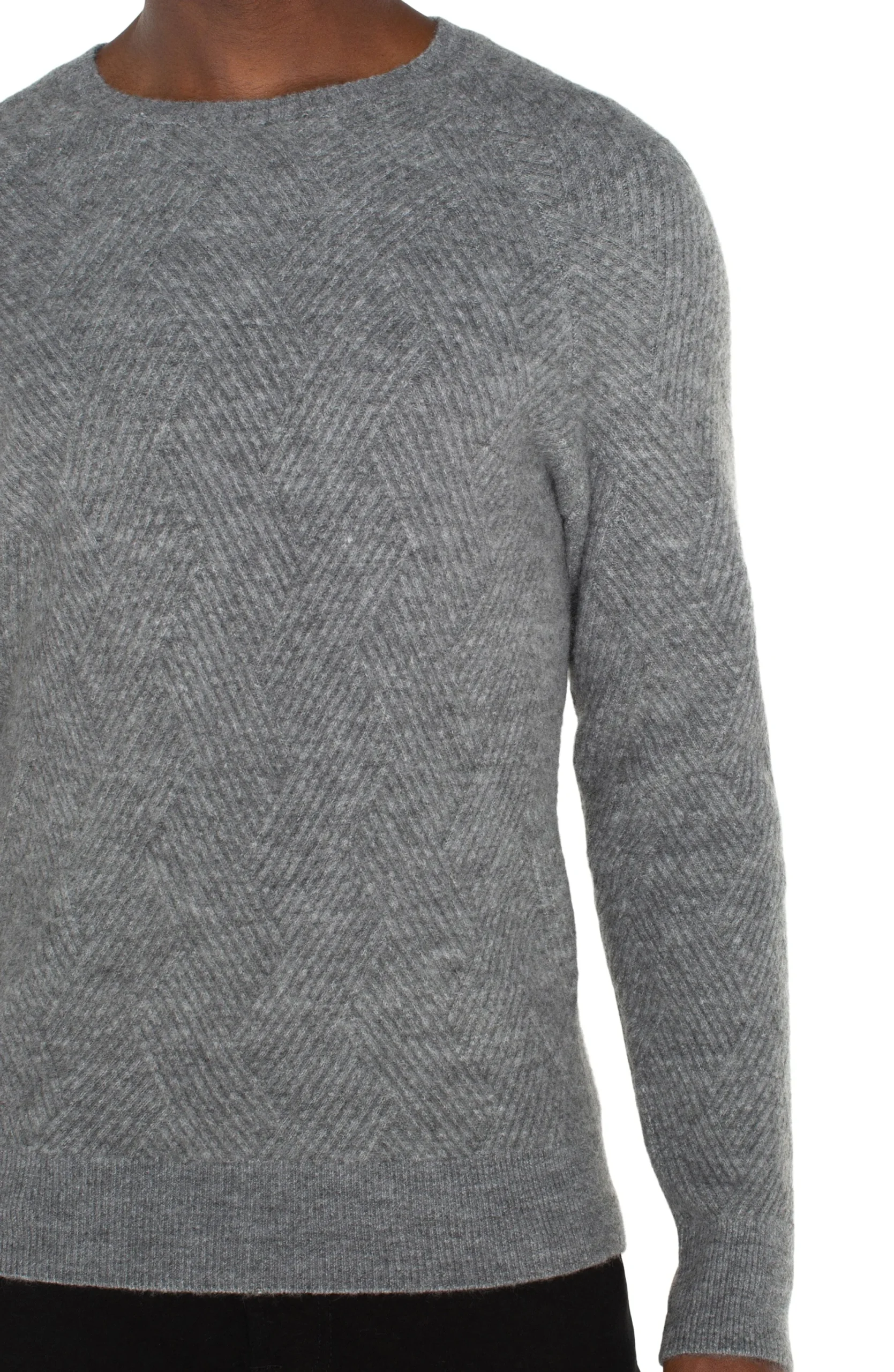 Sweaters-Liverpool Los Angeles CREW NECK RAGLAN SWEATER Mediumheathergrey