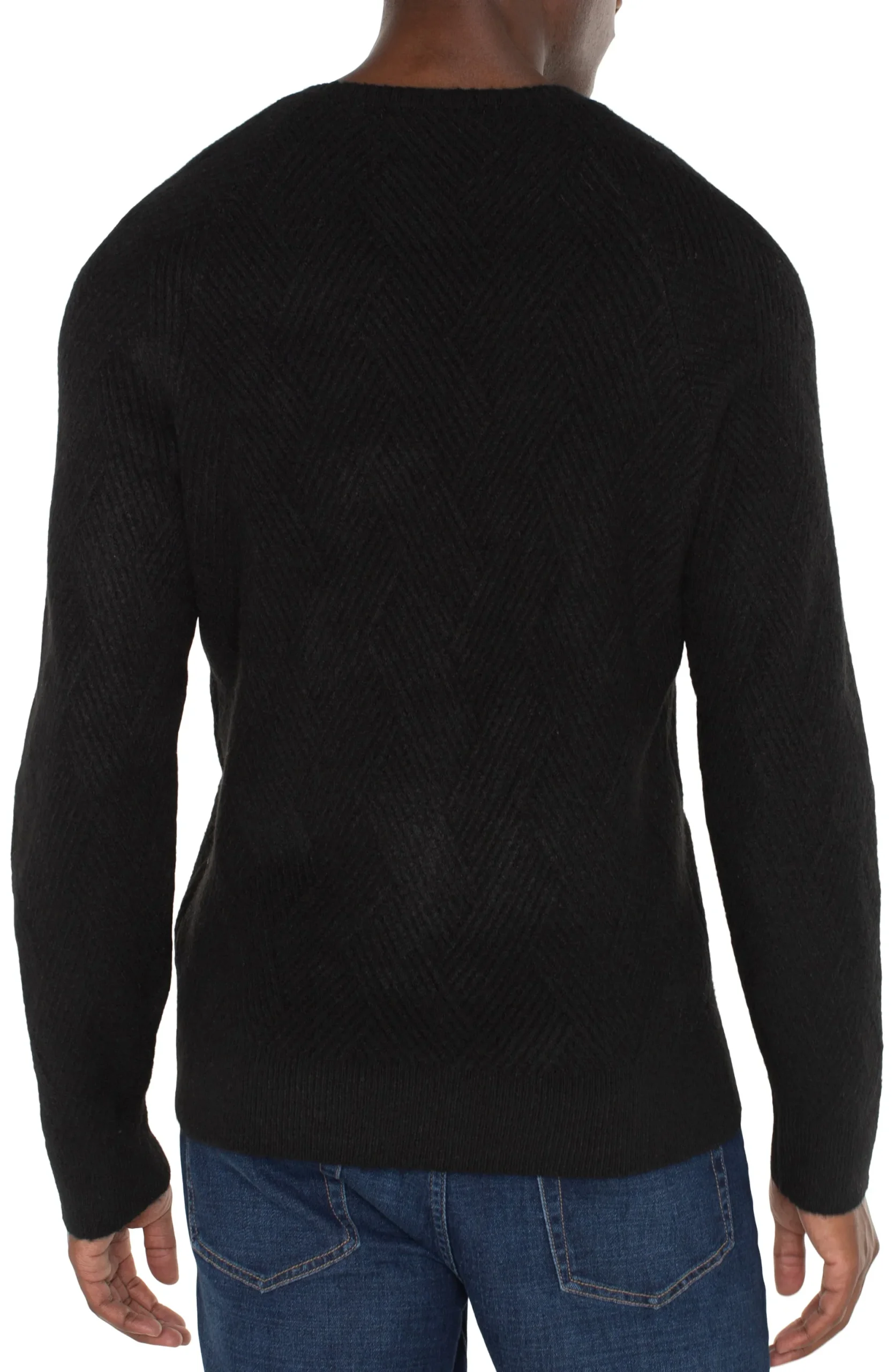 Sweaters-Liverpool Los Angeles CREW NECK RAGLAN SWEATER Black