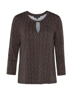 Tees-Liverpool Los Angeles CREW NECK TOP WITH PLEATED FRONT Micropebbleprint