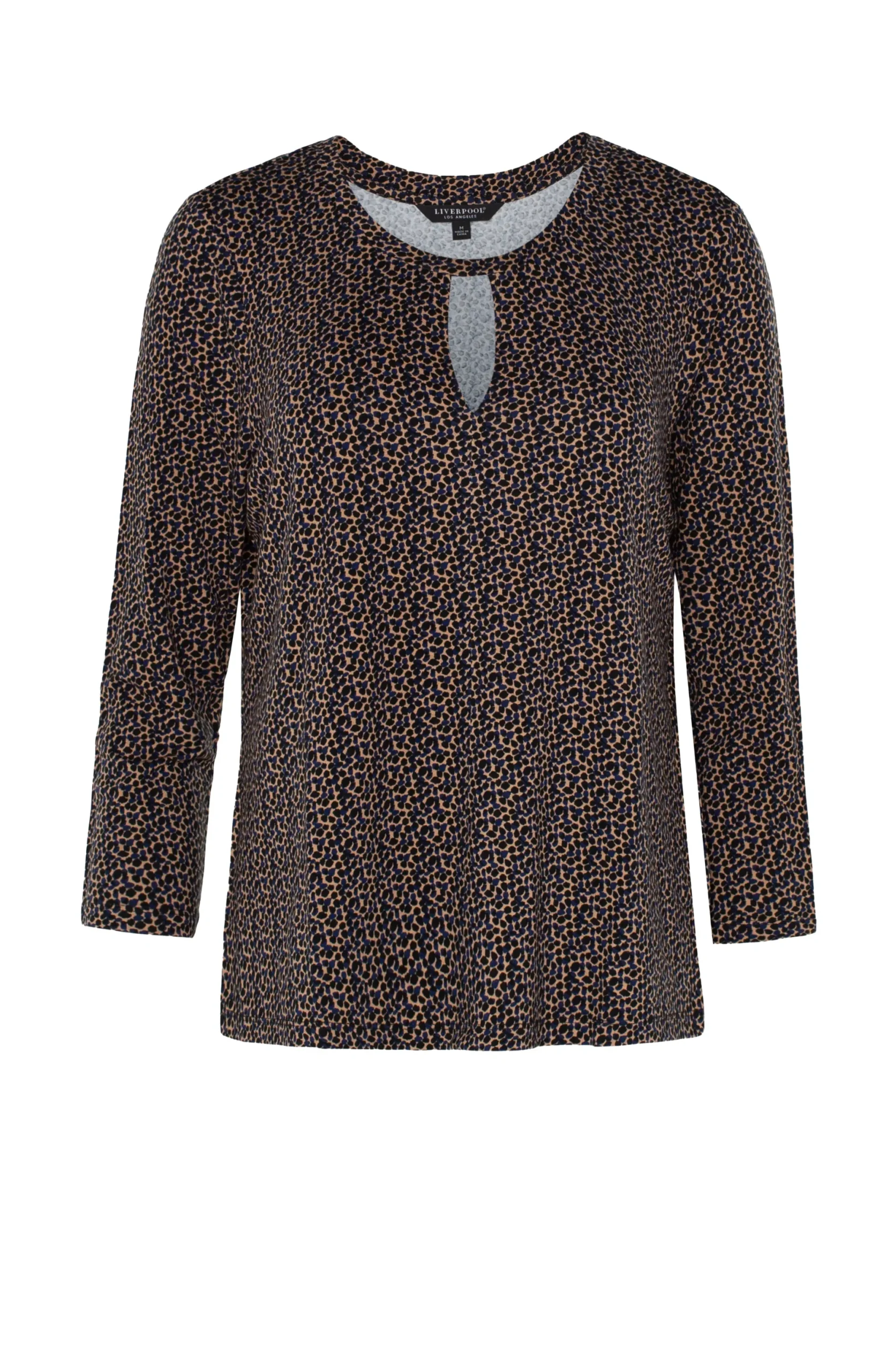 Tees-Liverpool Los Angeles CREW NECK TOP WITH PLEATED FRONT Micropebbleprint