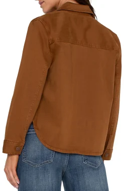 Jackets-Liverpool Los Angeles CROPPED SHIRT JACKET Jasperbrown