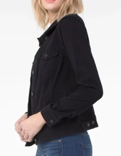 Jackets|Jackets-Liverpool Los Angeles DENIM JACKET POWERFLEX Blackrinse