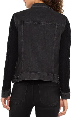 Jackets|Jackets-Liverpool Los Angeles DENIM JACKET WITH SWEATER SLEEVES Arvisdrive