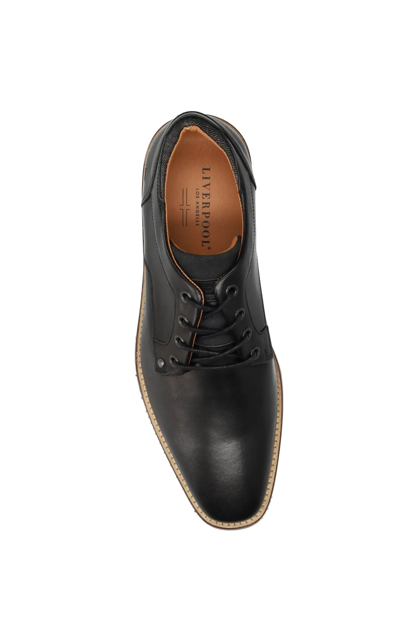 Oxfords-Liverpool Los Angeles DESK BURNISHED LEATHER OXFORD SHOE Black