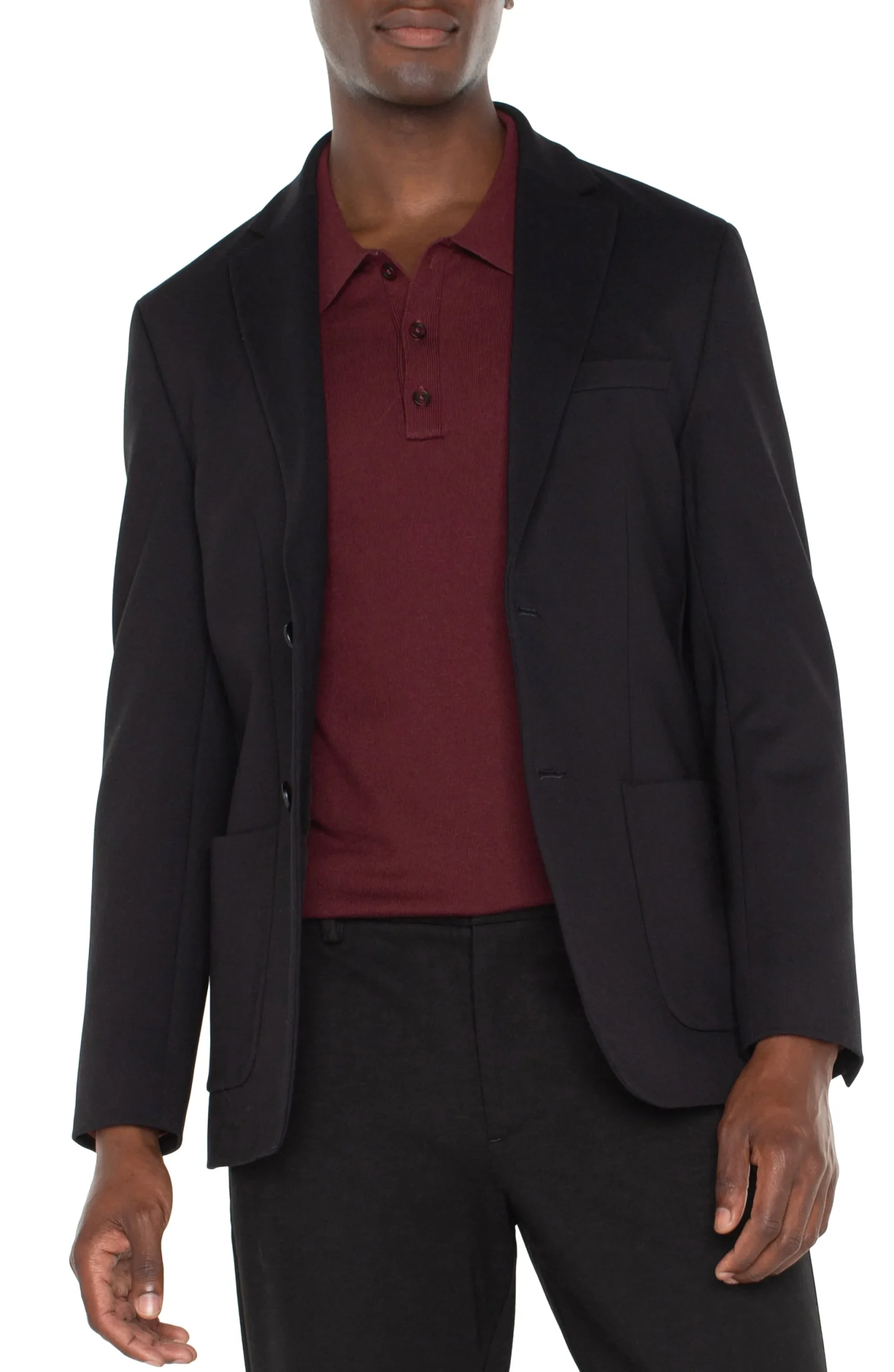 Jackets & Blazers-Liverpool Los Angeles DOUBLE VENT BLAZER Black