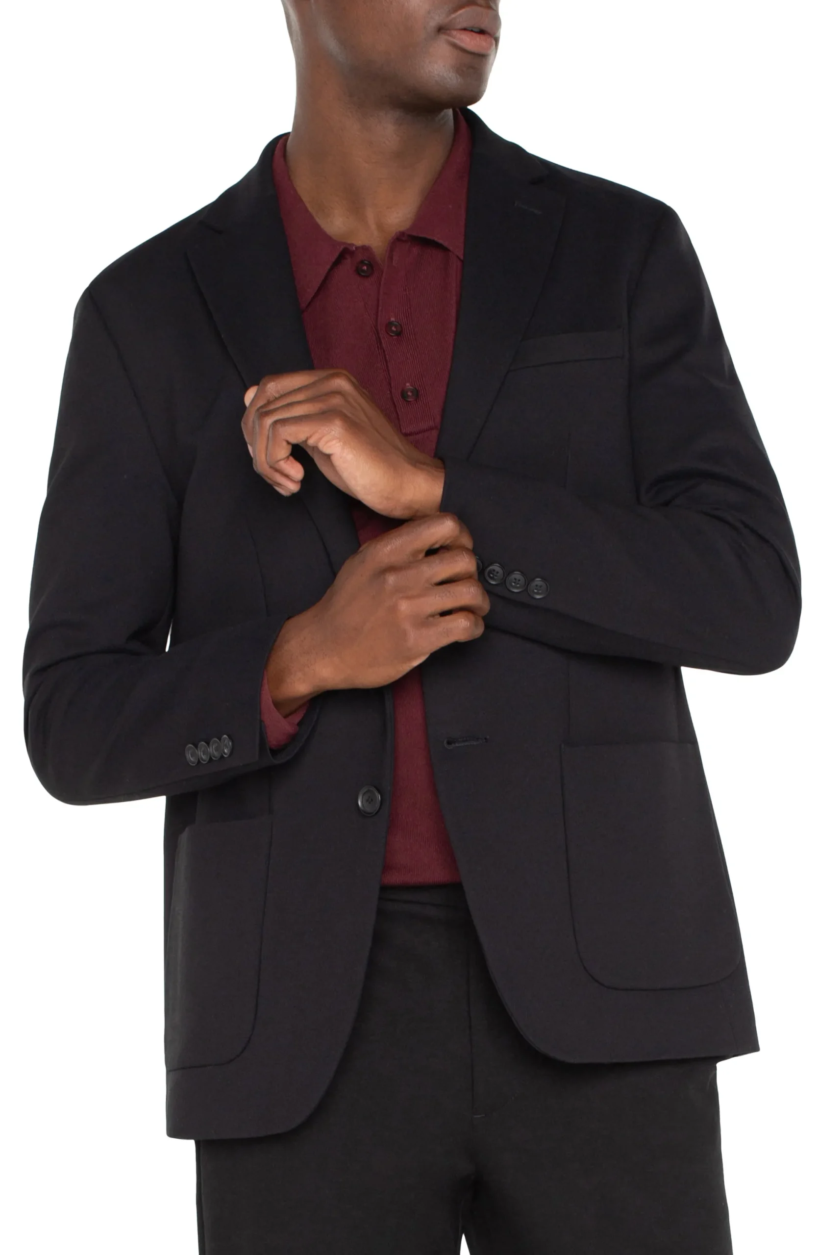 Jackets & Blazers-Liverpool Los Angeles DOUBLE VENT BLAZER Black