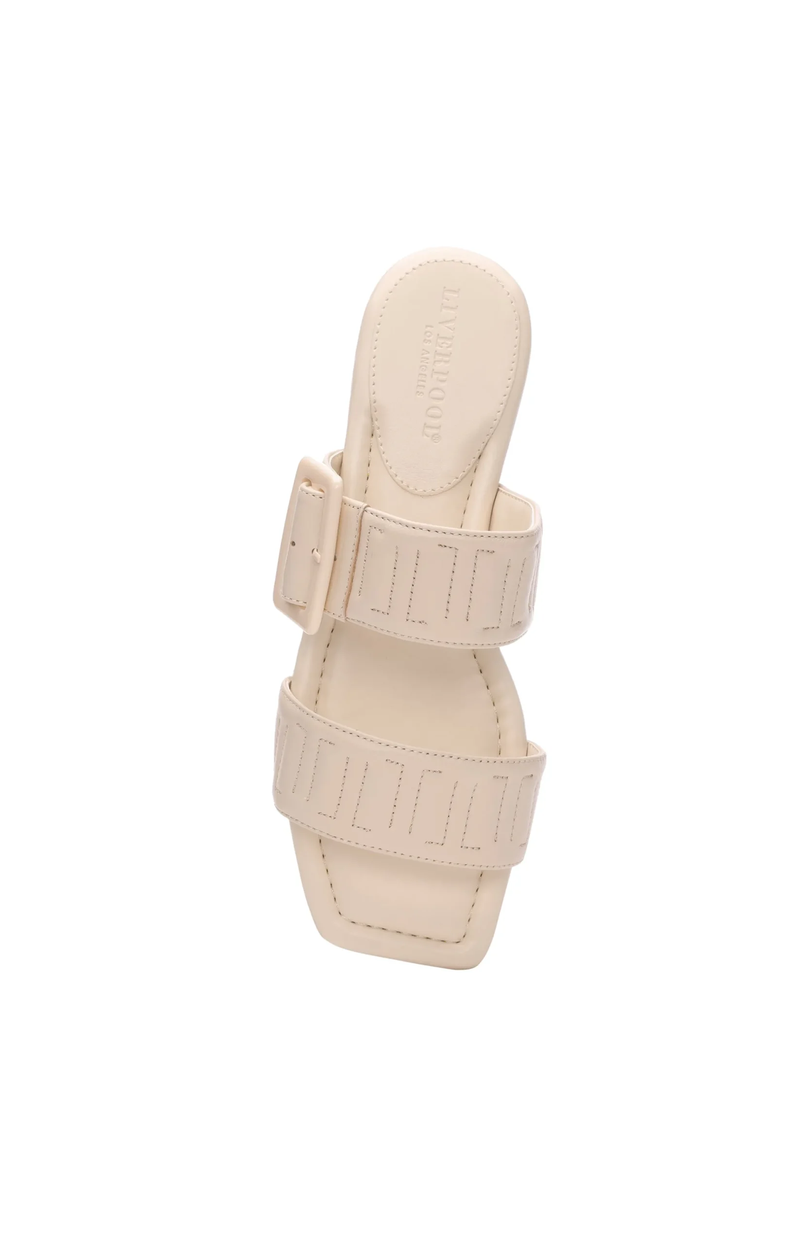 Sandals-Liverpool Los Angeles DOWNTOWN LOGO STITCH SANDAL Ecru