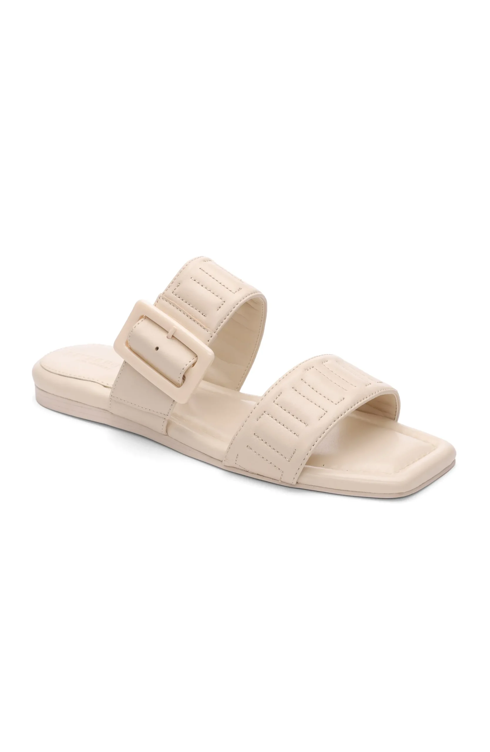 Sandals-Liverpool Los Angeles DOWNTOWN LOGO STITCH SANDAL Ecru