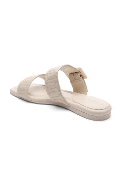 Sandals-Liverpool Los Angeles DOWNTOWN LOGO STITCH SANDAL Ecru