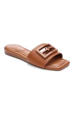 Sandals-Liverpool Los Angeles DUNBAR LOGO MEDALLION SANDALS Luggage