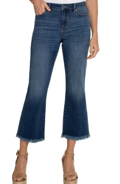 Jeans|Bootcut & Flares-Liverpool Los Angeles ECO HANNAH CROP FLARE WITH FRAY HEM Elkmont