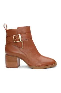 Boots-Liverpool Los Angeles ENCINO BOOTIE WITH ANKLE STRAP Pecan