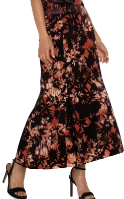 Skirts|Skirts-Liverpool Los Angeles FIT AND FLARE KNIT PULL ON SKIRT Fireopalburnout