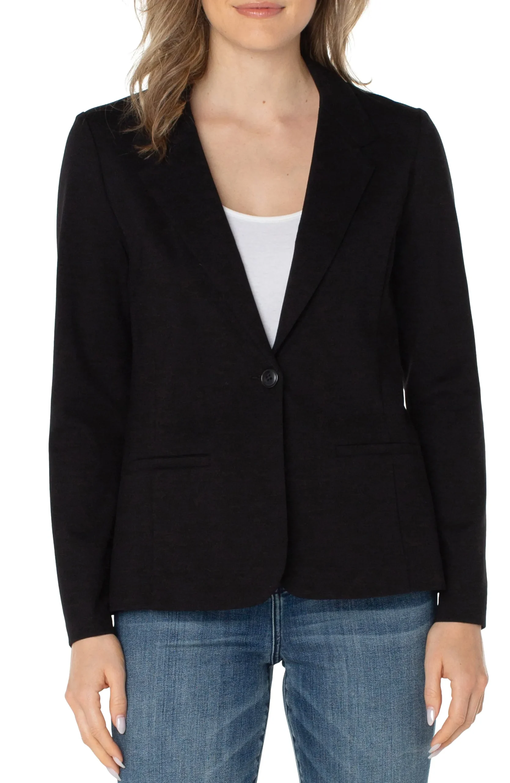 Jackets-Liverpool Los Angeles FITTED BLAZER SUPER STRETCH Black