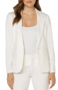 Jackets-Liverpool Los Angeles FITTED BLAZER SUPER STRETCH PONTE Vintagewhite