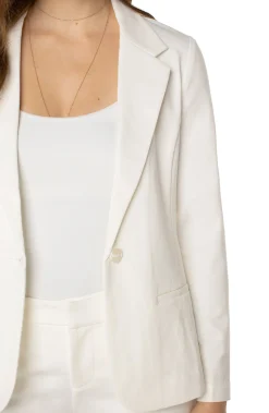 Jackets-Liverpool Los Angeles FITTED BLAZER SUPER STRETCH PONTE Vintagewhite