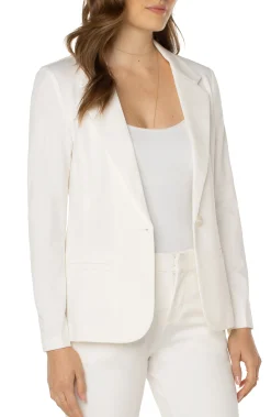 Jackets-Liverpool Los Angeles FITTED BLAZER SUPER STRETCH PONTE Vintagewhite