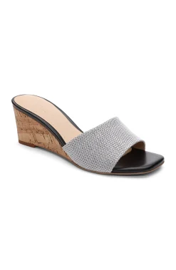 Mules|Wedges & Espadrilles-Liverpool Los Angeles FLOWERS WEDGE MULE Whiteblack