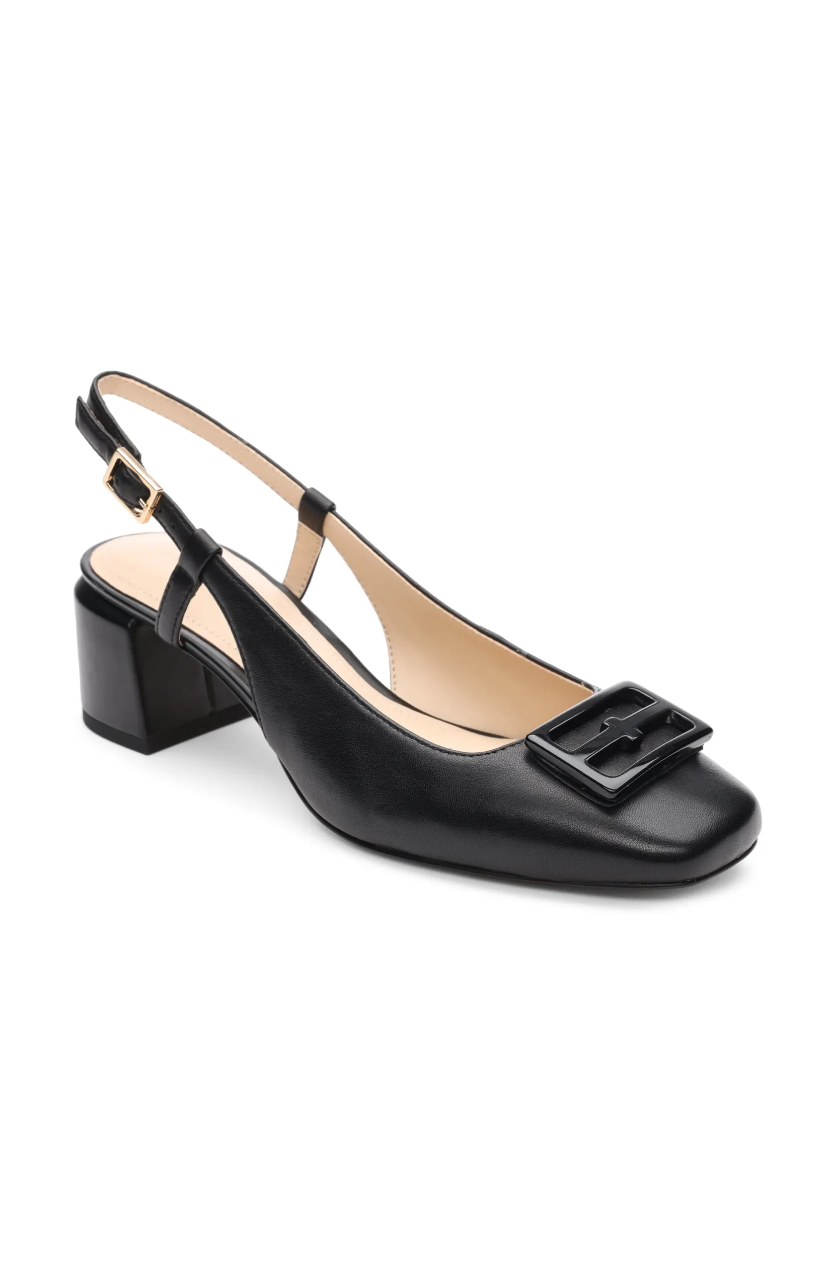 Flats-Liverpool Los Angeles GETTY SLINGBACK WITH LOGO MEDALLION Black