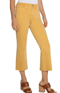 Jeans|Bootcut & Flares-Liverpool Los Angeles HANNAH CROP FLARE WITH CUT HEM Flaxengold
