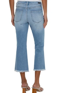 Jeans|Crops-Liverpool Los Angeles HANNAH CROP FLARE WITH FRAY HEM - ECO Fawnskin