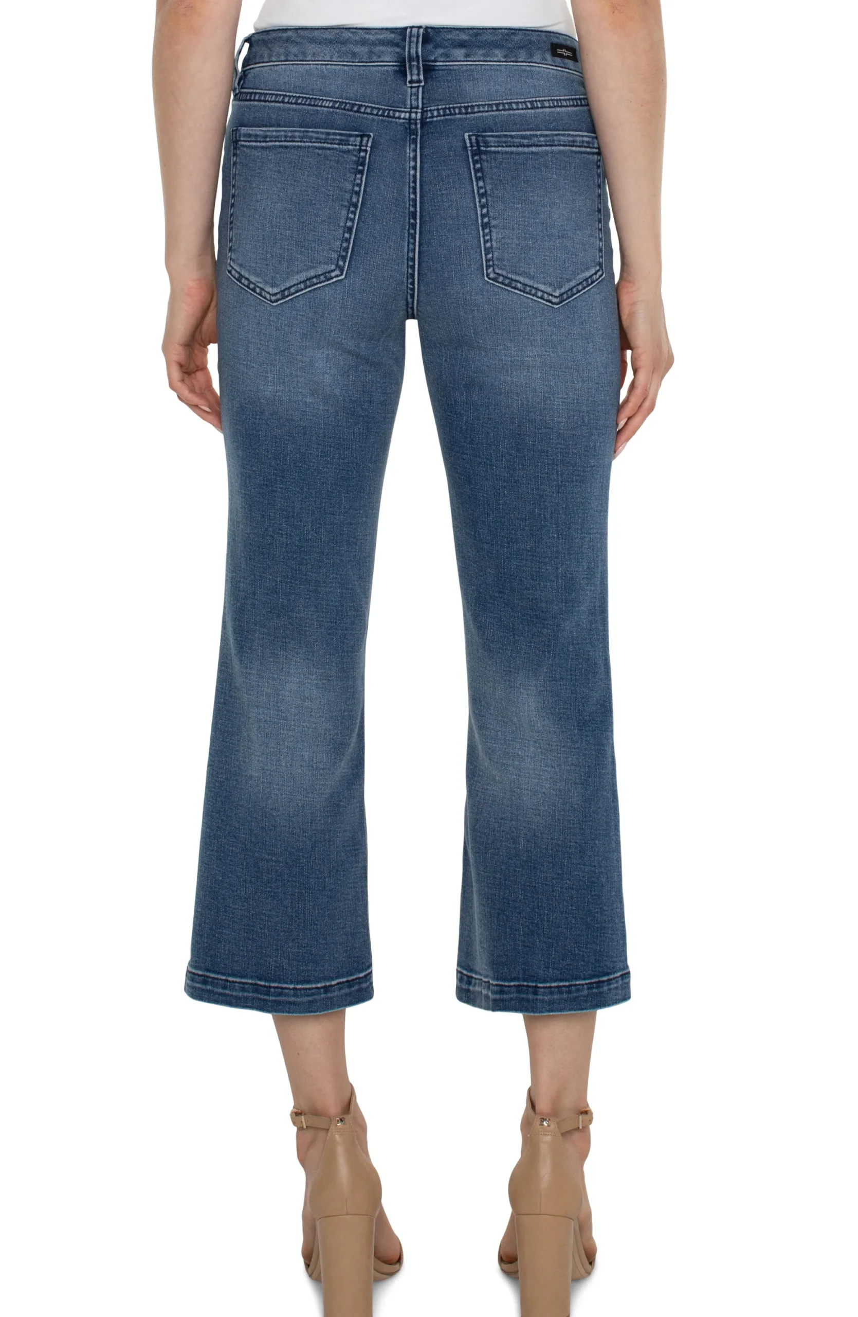 Jeans|Crops-Liverpool Los Angeles HANNAH CROP FLARE WITH WELT POCKETS - ECO Greenbrier