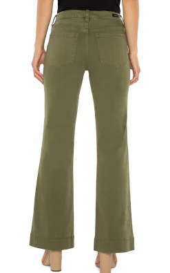 Jeans|Bootcut & Flares-Liverpool Los Angeles HANNAH FLARE WITH WIDE HEM Spanisholive