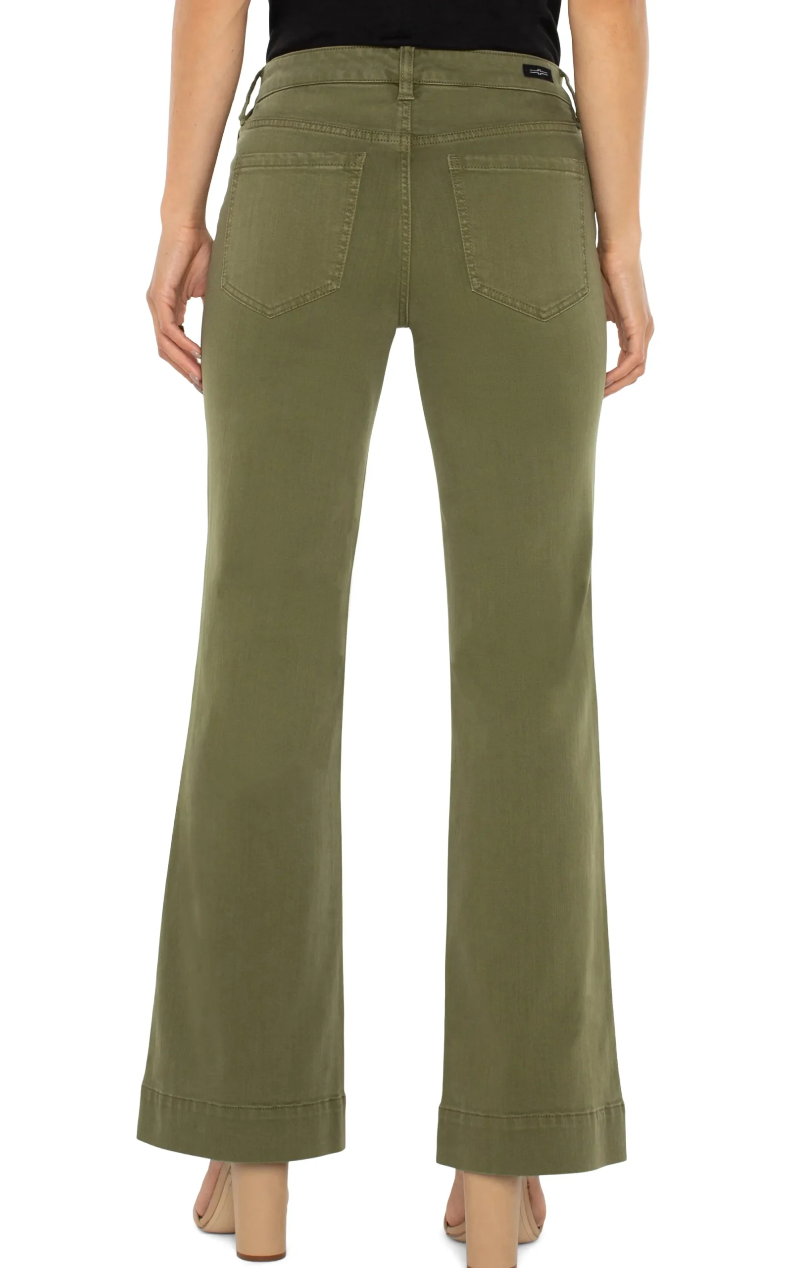 Jeans|Bootcut & Flares-Liverpool Los Angeles HANNAH FLARE WITH WIDE HEM Spanisholive