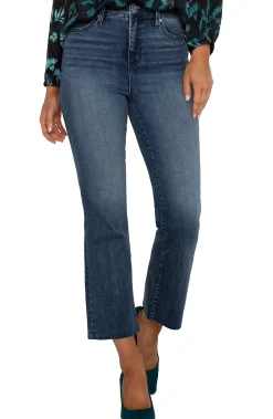 Jeans|Crops-Liverpool Los Angeles HANNAH HI-RISE CROP FLARE WITH CUT HEM Junipervalley