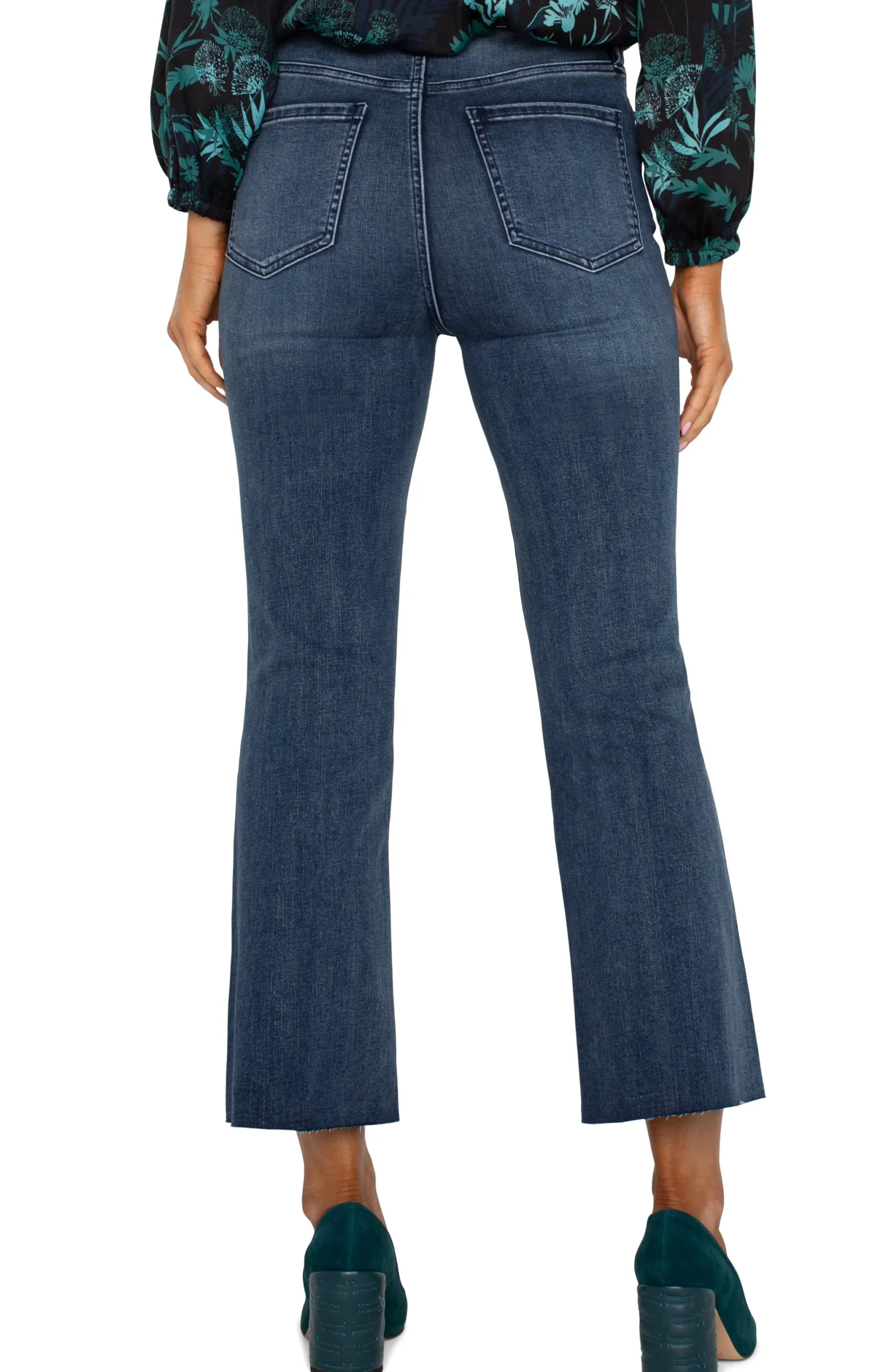 Jeans|Crops-Liverpool Los Angeles HANNAH HI-RISE CROP FLARE WITH CUT HEM Junipervalley