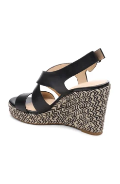 Wedges & Espadrilles-Liverpool Los Angeles HILLS ANKLE STRAP PLATFORM WEDGE Black