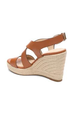 Wedges & Espadrilles-Liverpool Los Angeles HILLS ANKLE STRAP PLATFORM WEDGE Luggage
