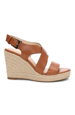 Wedges & Espadrilles-Liverpool Los Angeles HILLS ANKLE STRAP PLATFORM WEDGE Luggage