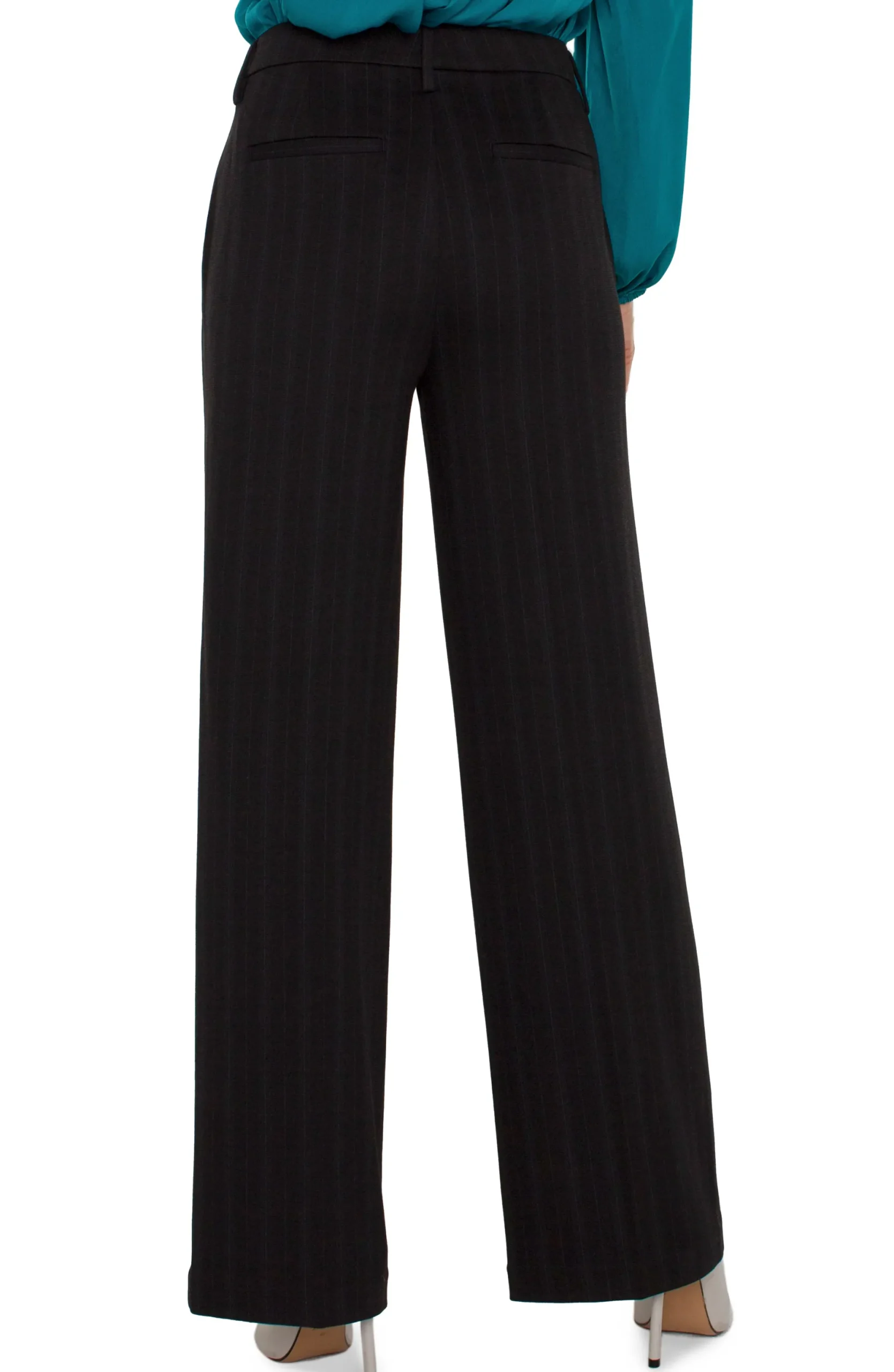 Pants|Trousers-Liverpool Los Angeles HI-RISE KELSEY TROUSER WIDE LEG Darkforestpinstripe