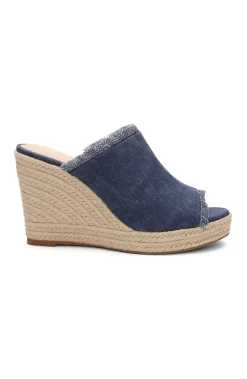 Wedges & Espadrilles-Liverpool Los Angeles HOLLYWOOD FRAY EDGE ESPADRILLE Indigo