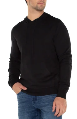 Sweaters-Liverpool Los Angeles HOODED SWEATER Black