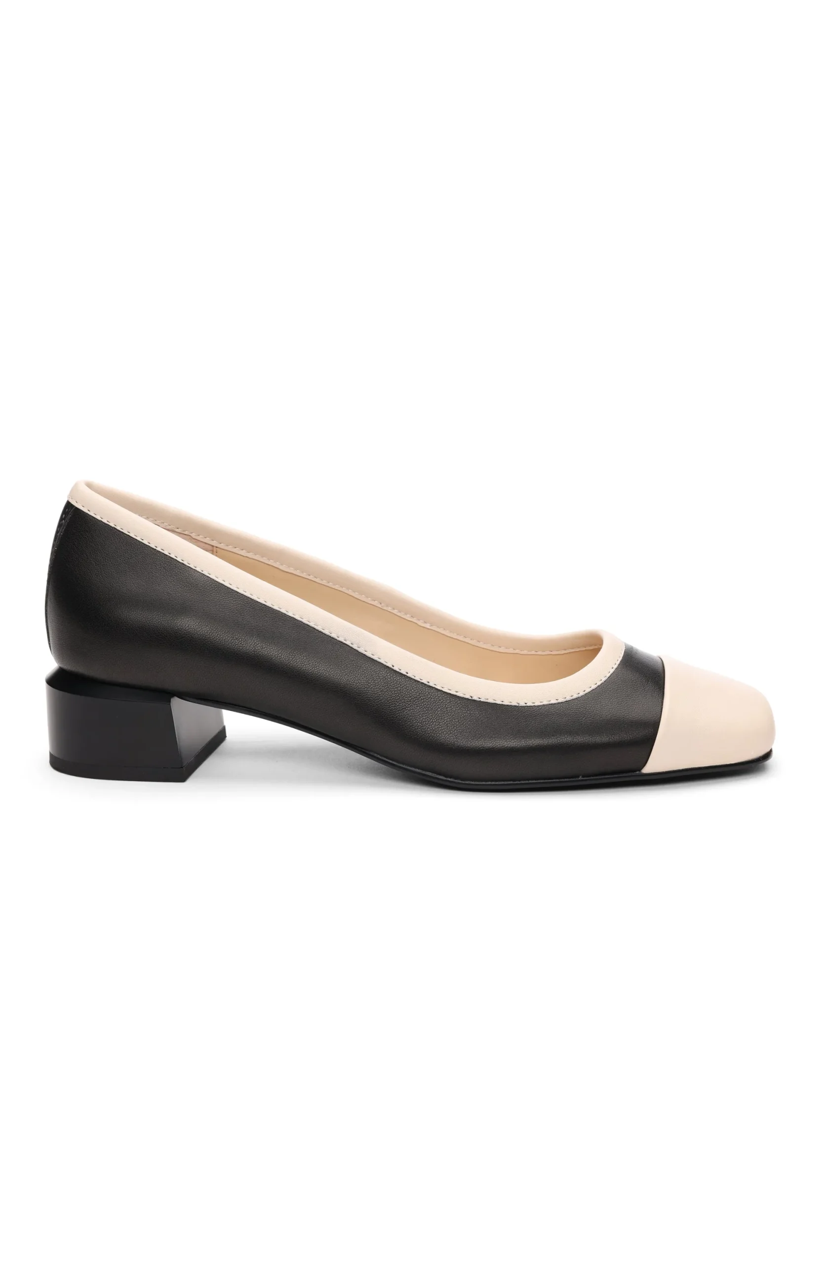 Flats-Liverpool Los Angeles IRVINE ROUNDED TOE SLIP ON WITH BLOCK HEEL Blackecru