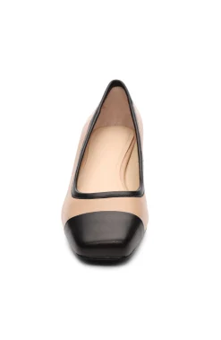 Flats-Liverpool Los Angeles IRVINE ROUNDED TOE SLIP ON WITH BLOCK HEEL Nudeblack