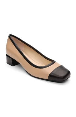 Flats-Liverpool Los Angeles IRVINE ROUNDED TOE SLIP ON WITH BLOCK HEEL Nudeblack