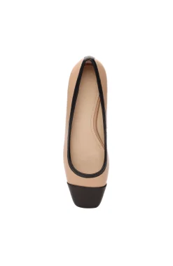 Flats-Liverpool Los Angeles IRVINE ROUNDED TOE SLIP ON WITH BLOCK HEEL Nudeblack