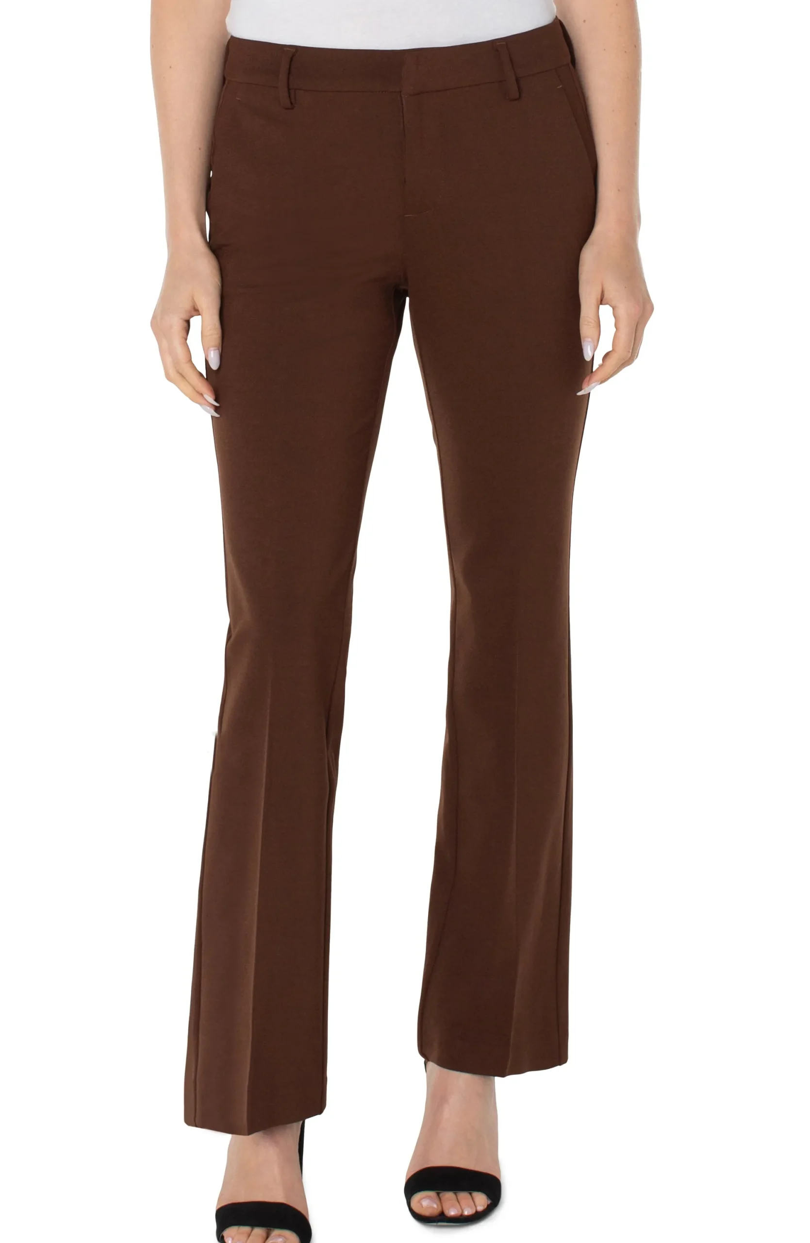Trousers|Pants-Liverpool Los Angeles KELSEY FLARE TROUSER Brownstone