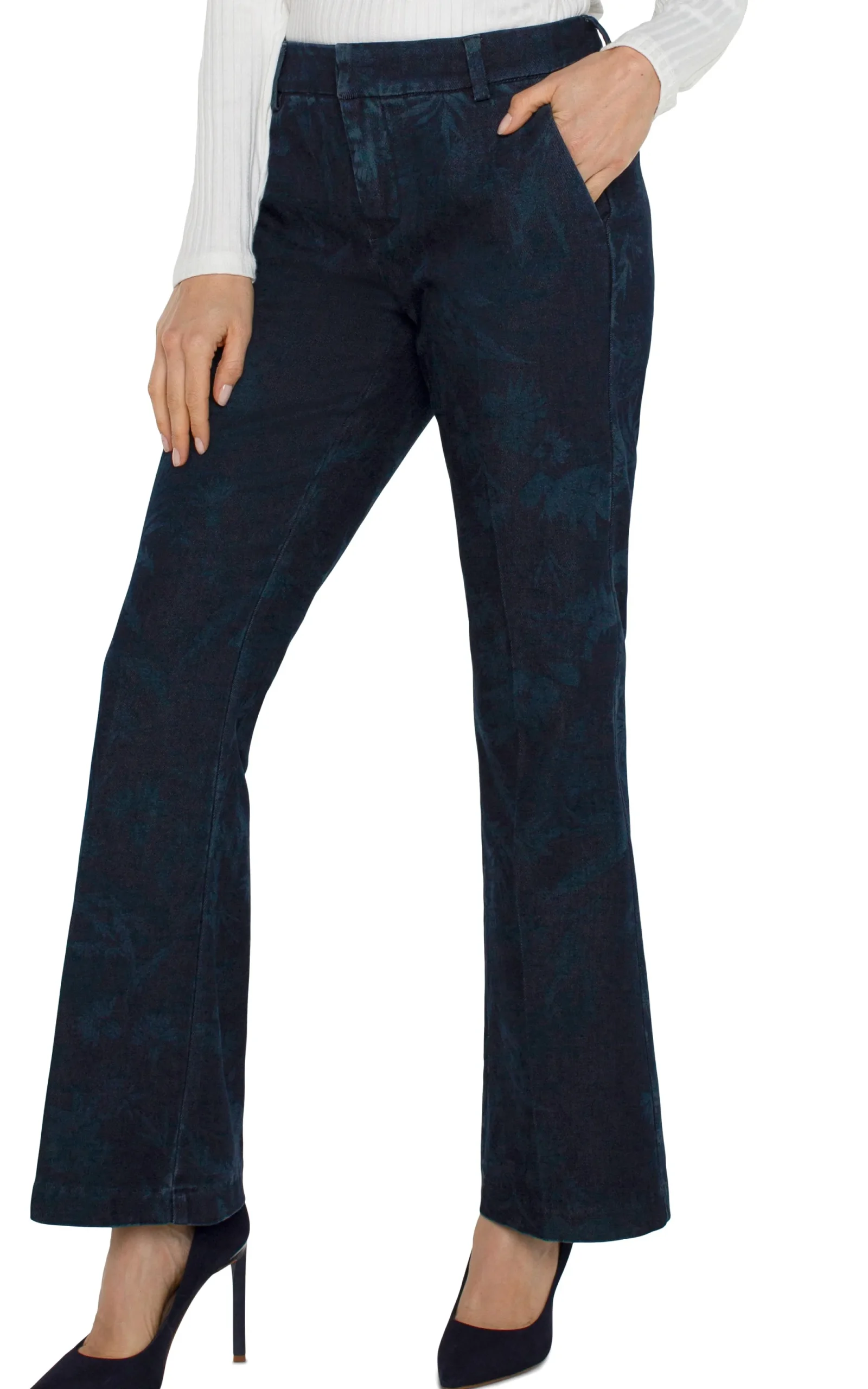 Trousers-Liverpool Los Angeles KELSEY FLARE TROUSER Shadowfloral