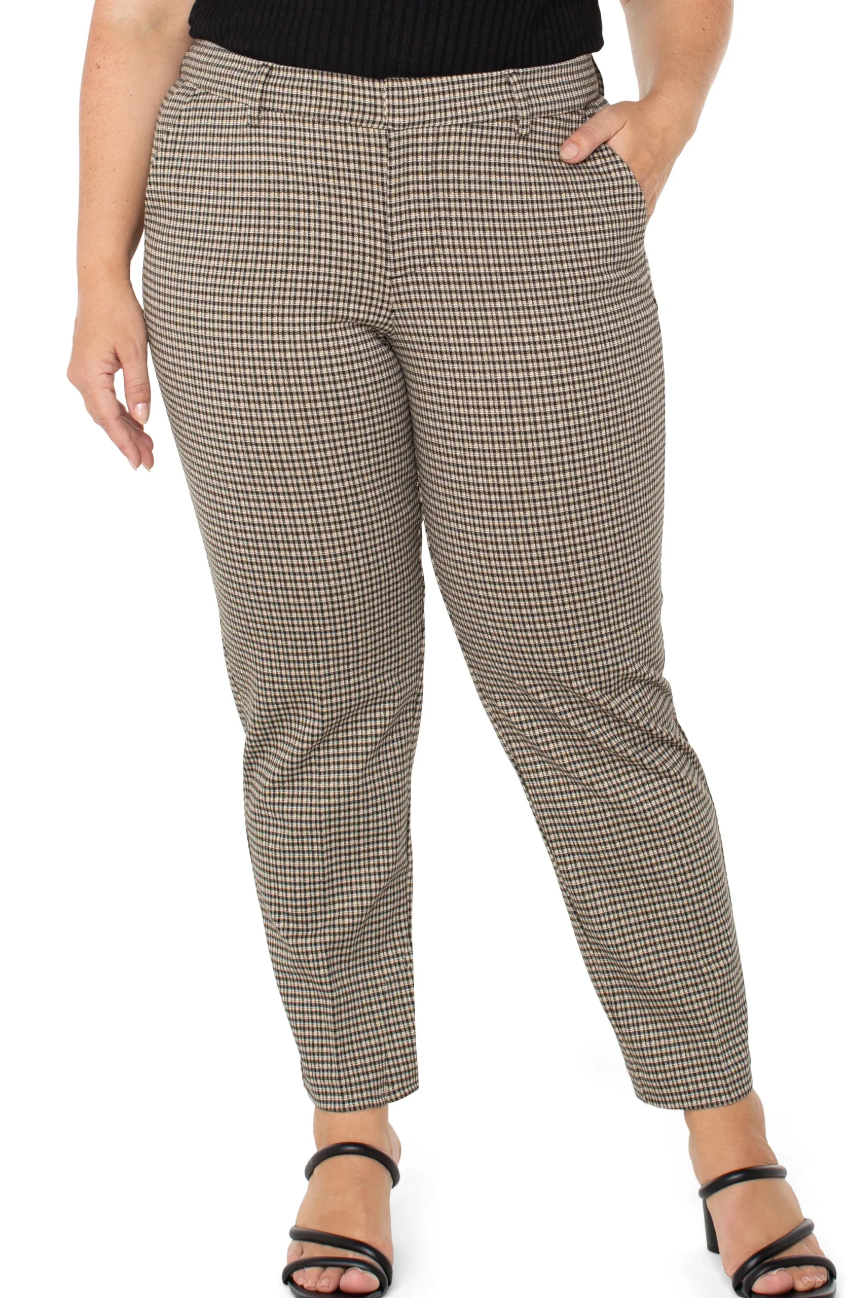 Pants-Liverpool Los Angeles KELSEY KNIT TROUSER Blacktancheck