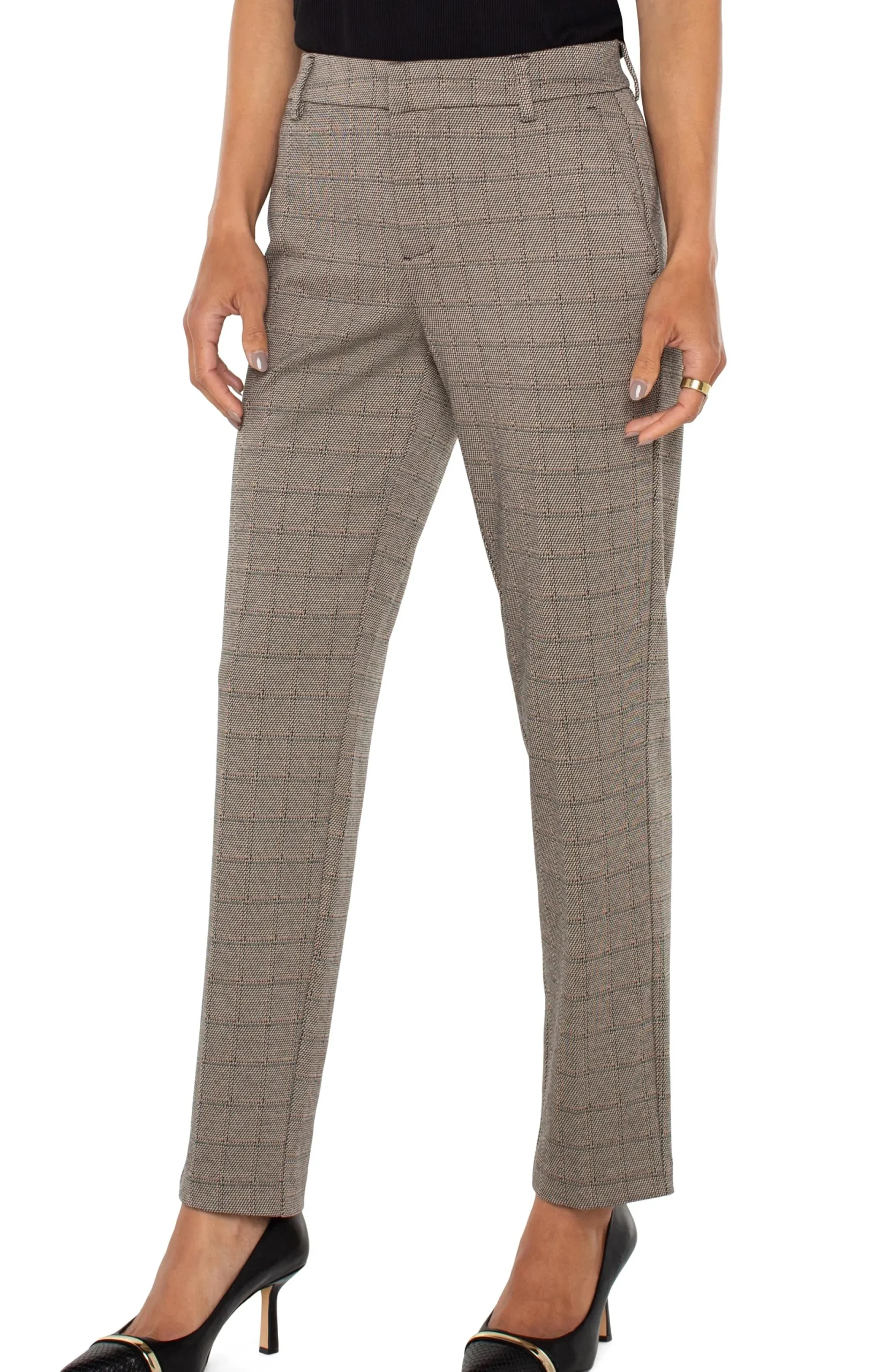 Pants|Trousers-Liverpool Los Angeles KELSEY KNIT TROUSER Peppercornplaid