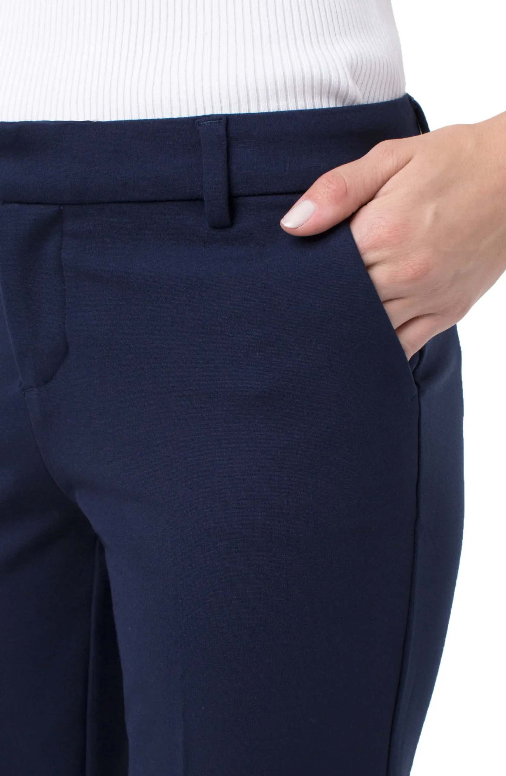 Trousers|Pants-Liverpool Los Angeles KELSEY KNIT TROUSER SUPER STRETCH Cadetblue
