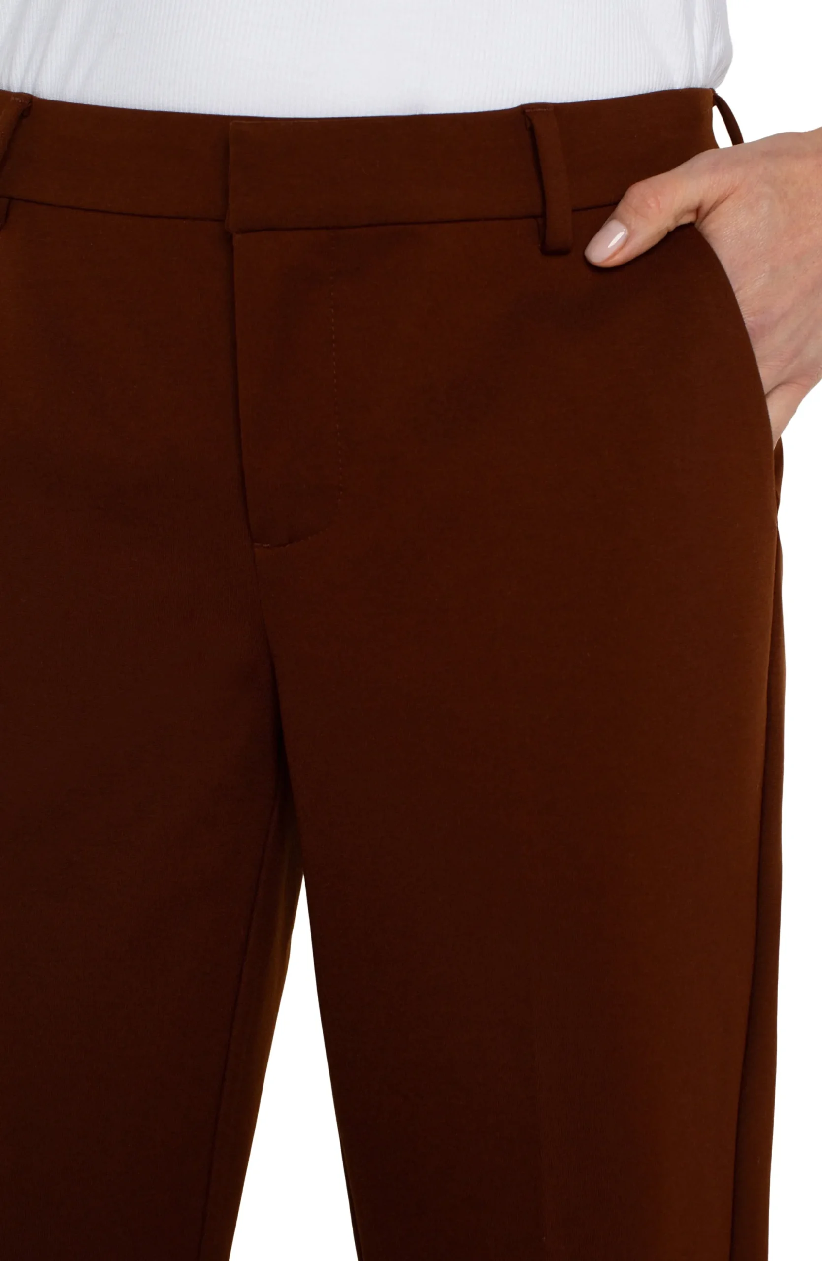 Trousers|Pants-Liverpool Los Angeles KELSEY KNIT TROUSER SUPER STRETCH Richmahogany