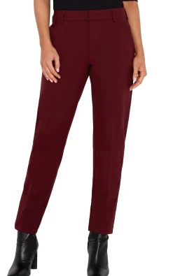 Trousers|Pants-Liverpool Los Angeles KELSEY KNIT TROUSER SUPER STRETCH Bordeaux